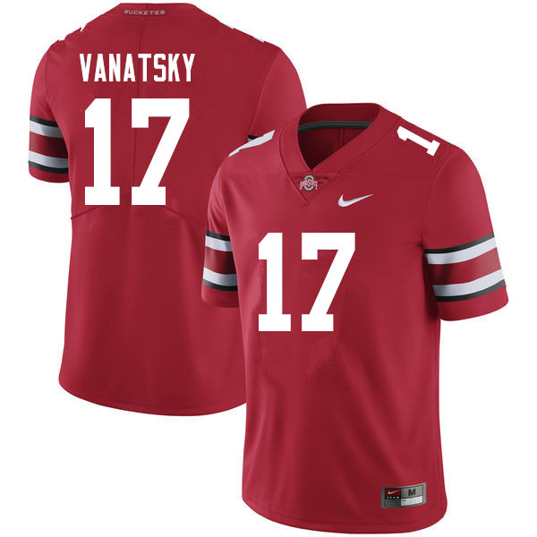 Men #17 Danny Vanatsky Ohio State Buckeyes College Football Jerseys Sale-Scarlet